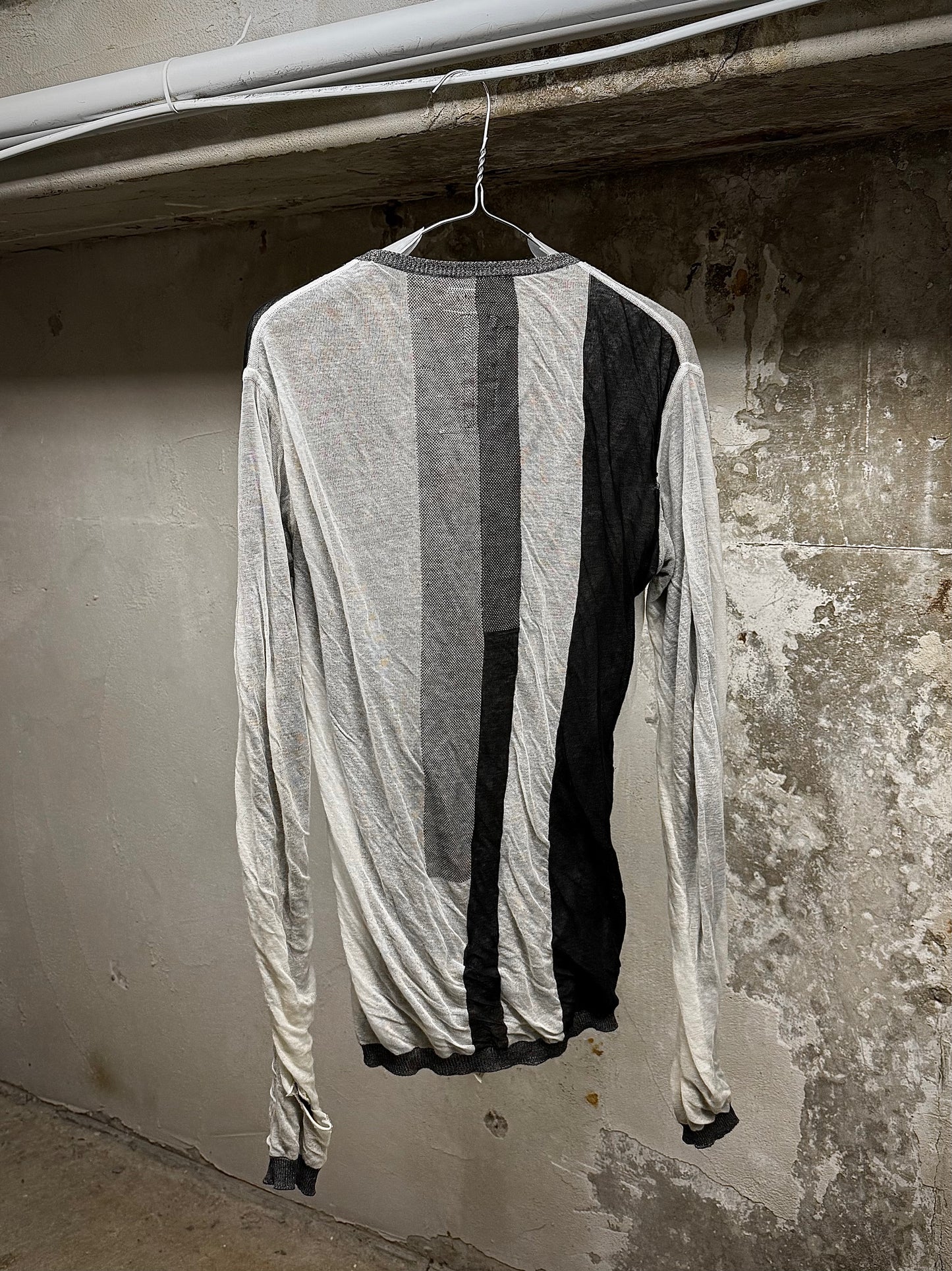 Rick Owens SS17 "WALRUS" Double Layer Multi Striped Long-sleeves detail | DRIEW GARMENTS