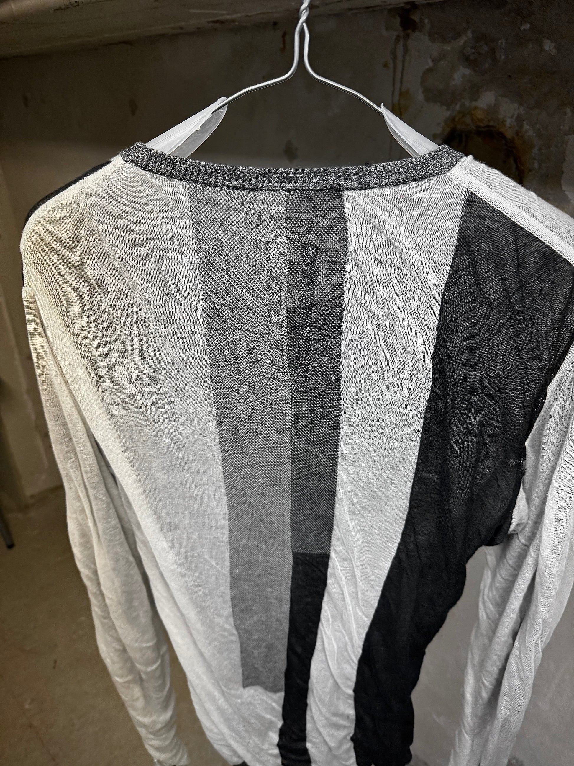 Rick Owens SS17 "WALRUS" Double Layer Multi Striped Long-sleeves detail | DRIEW GARMENTS