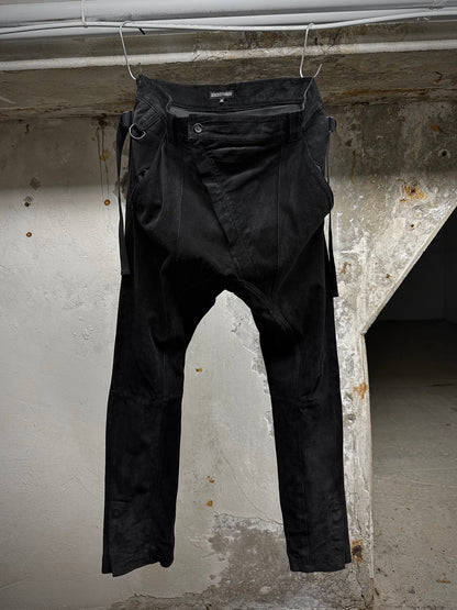 Alexandre Plokhov 2010s Asymmetrical Drop-crotch Suede Lambskin Leather Pants | Archive Fashion Toronto