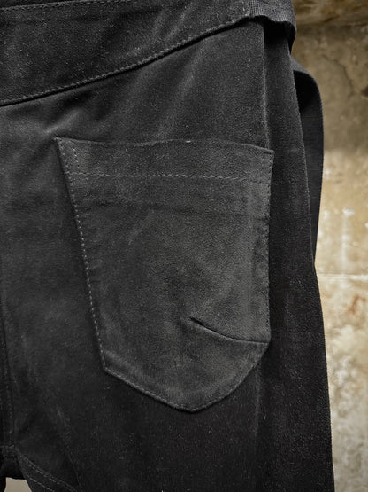 Alexandre Plokhov 2010s Asymmetrical Drop-crotch Suede Lambskin Leather Pants detail | DRIEW GARMENTS