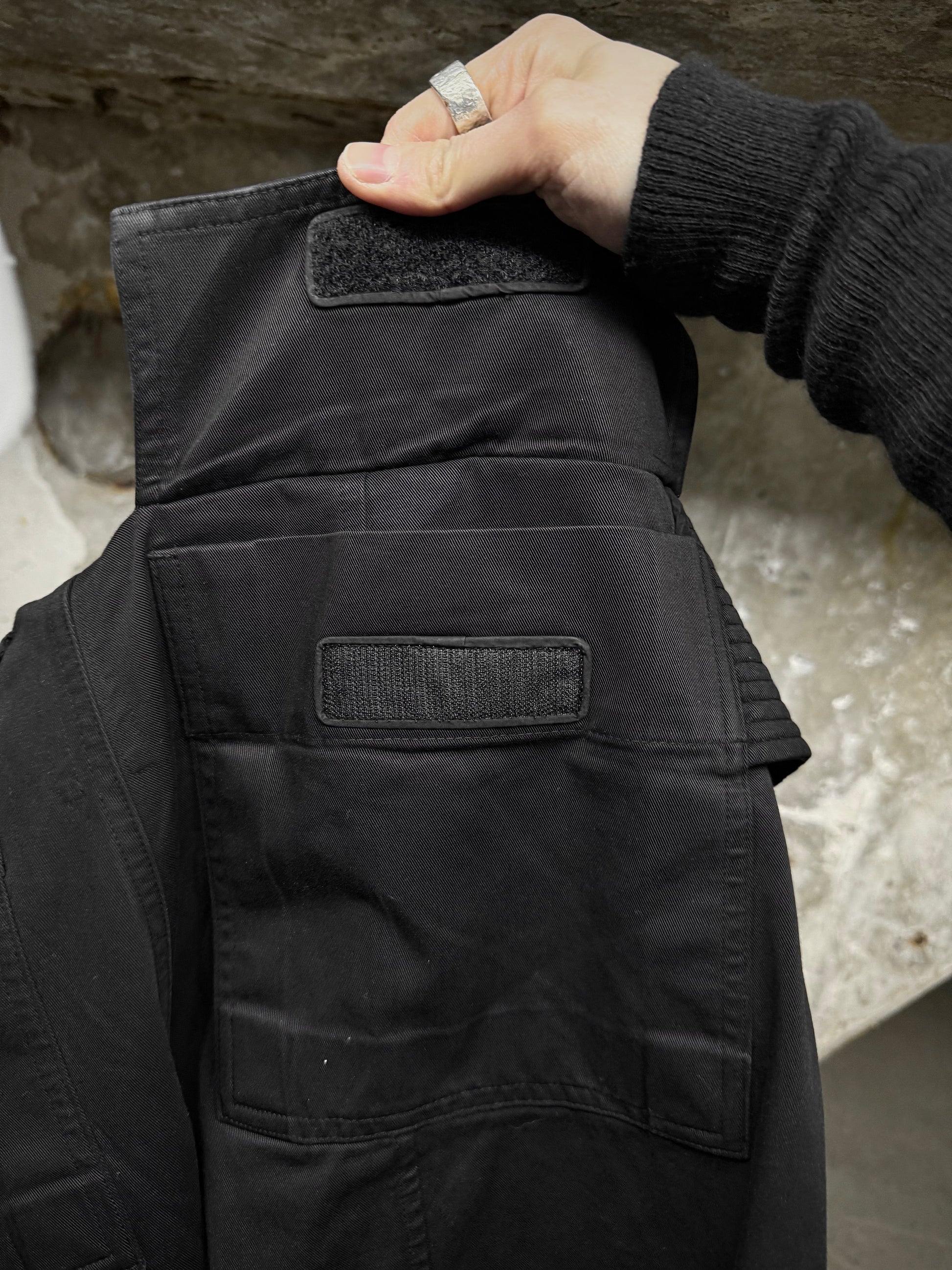Rick Owens DRKSHDW AW24 "PORTERVILLE" Creatch Wide Cargo Pants detail | DRIEW GARMENTS