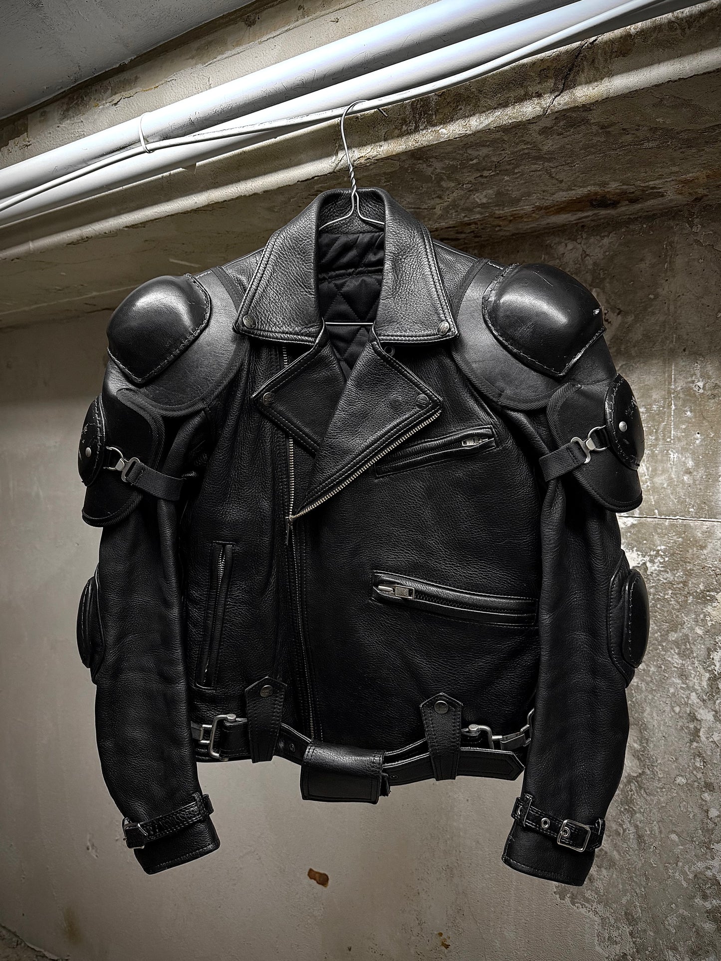 KADOYA Early 00s Shinya Replica "BATTLE-SUIT" Padded Cow Leather Perfecto Motorcycle Jacket | Archive Fashion Toronto