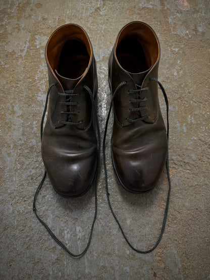 Maurizio Altieri m_moriabc by Maurizio Altieri Goodyear Hand Welted Brown Horween Shell Cordovan Derb detail | DRIEW GARMENTS