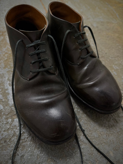 Maurizio Altieri m_moriabc by Maurizio Altieri Goodyear Hand Welted Brown Horween Shell Cordovan Derb detail | DRIEW GARMENTS