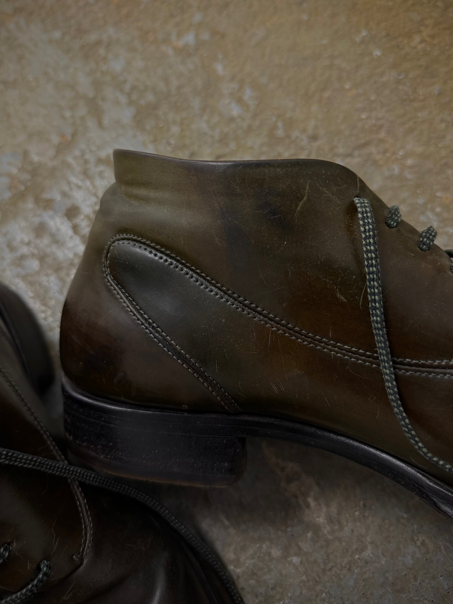 Maurizio Altieri m_moriabc by Maurizio Altieri Goodyear Hand Welted Brown Horween Shell Cordovan Derb detail | DRIEW GARMENTS