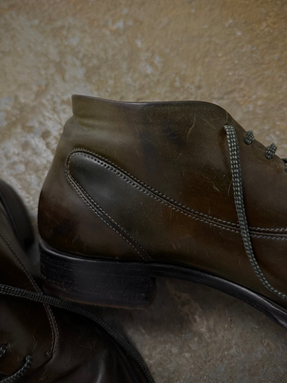Maurizio Altieri m_moriabc by Maurizio Altieri Goodyear Hand Welted Brown Horween Shell Cordovan Derb detail | DRIEW GARMENTS