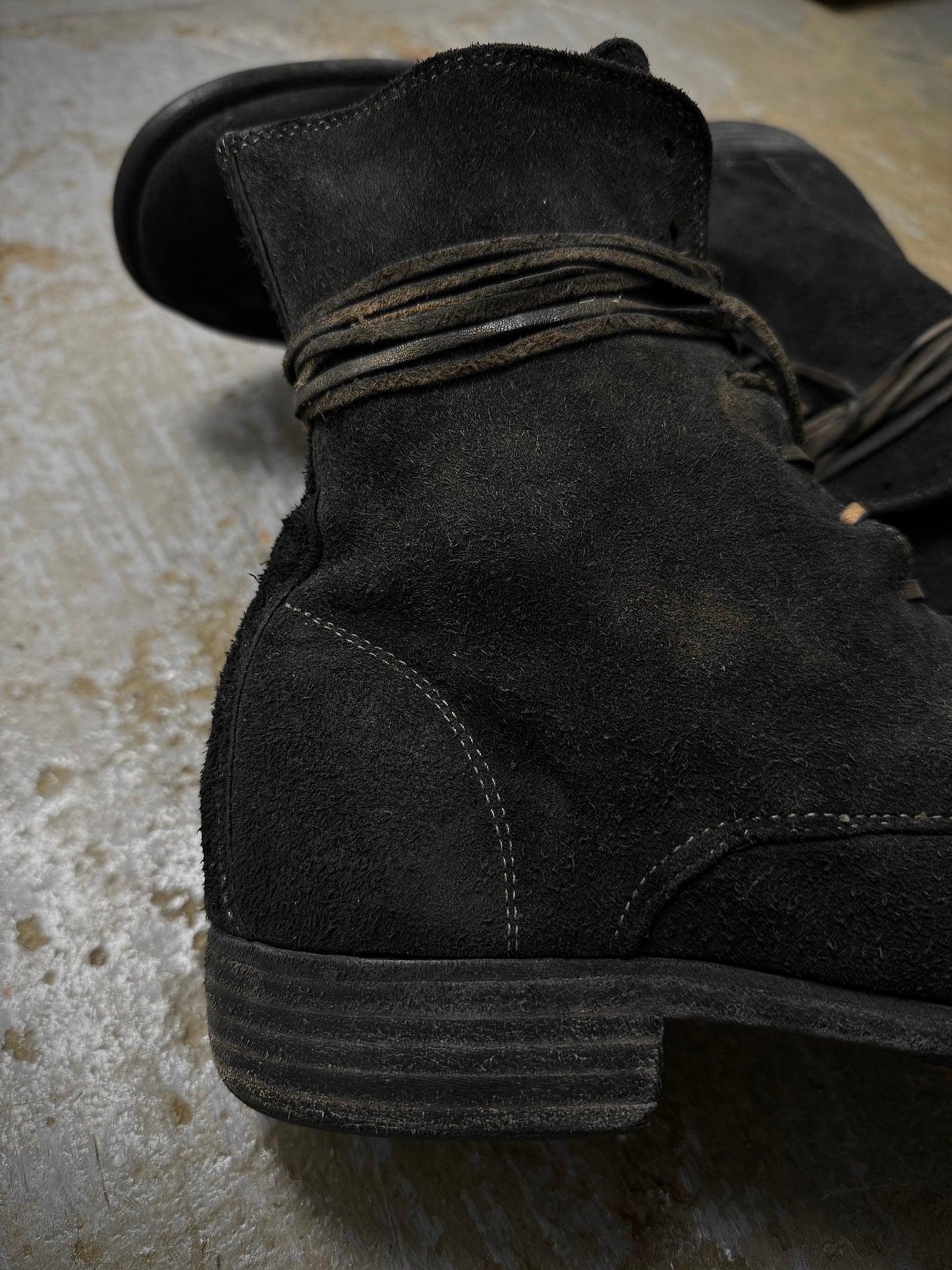 Guidi '995' Full-grain Reverse Baby Buffalo Leather Lace-up Boots detail | DRIEW GARMENTS