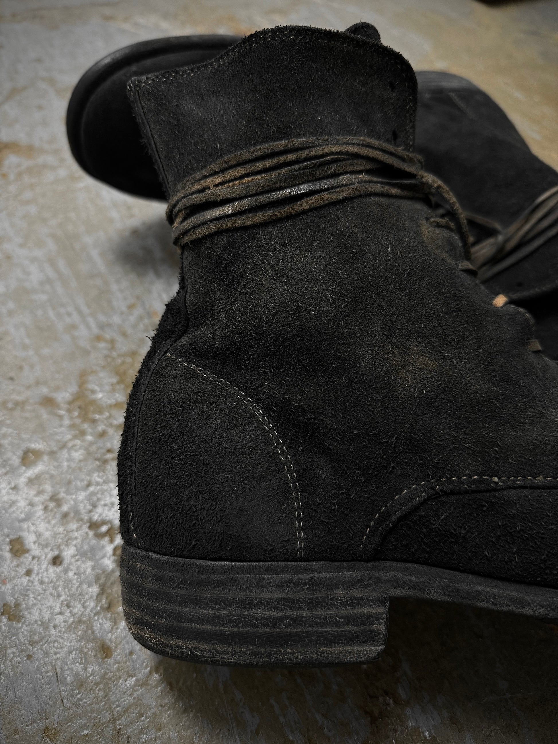 Guidi '995' Full-grain Reverse Baby Buffalo Leather Lace-up Boots detail | DRIEW GARMENTS