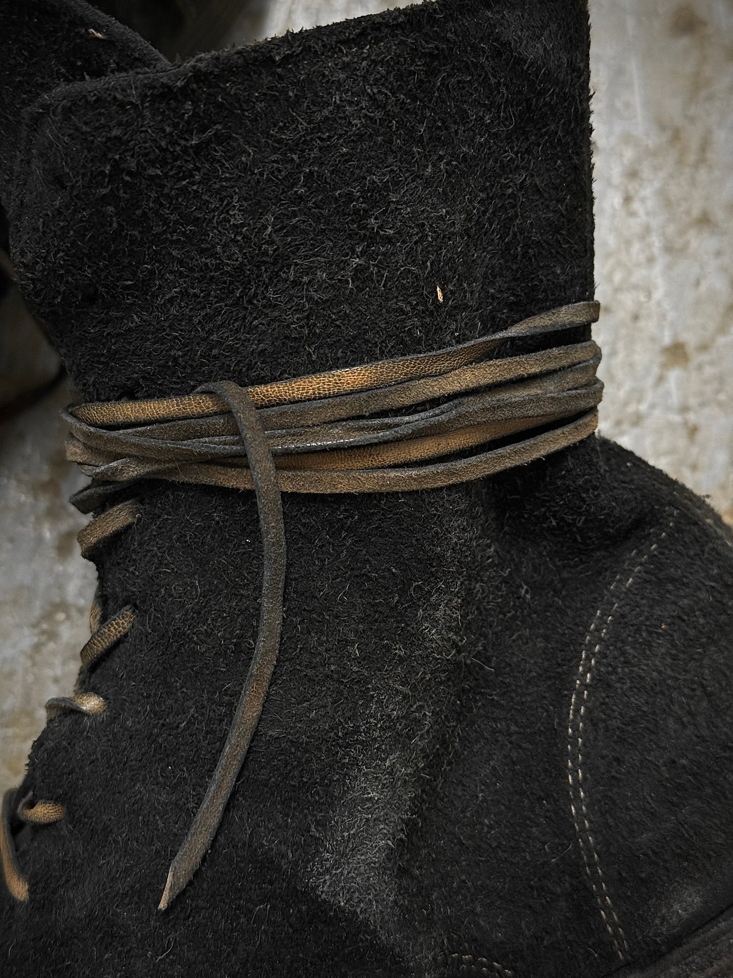 Guidi '995' Full-grain Reverse Baby Buffalo Leather Lace-up Boots detail | DRIEW GARMENTS