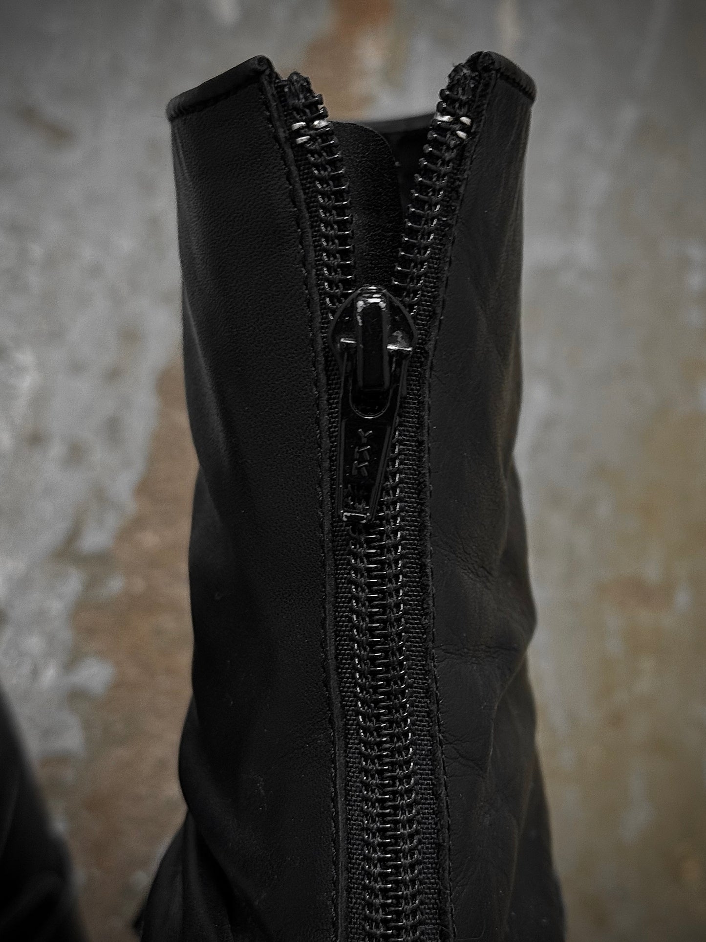 Yohji Yamamoto Y's by Yohji Yamamoto SS09 Lace-Up Back Zip Hybrid Calf Leather Boots detail | DRIEW GARMENTS