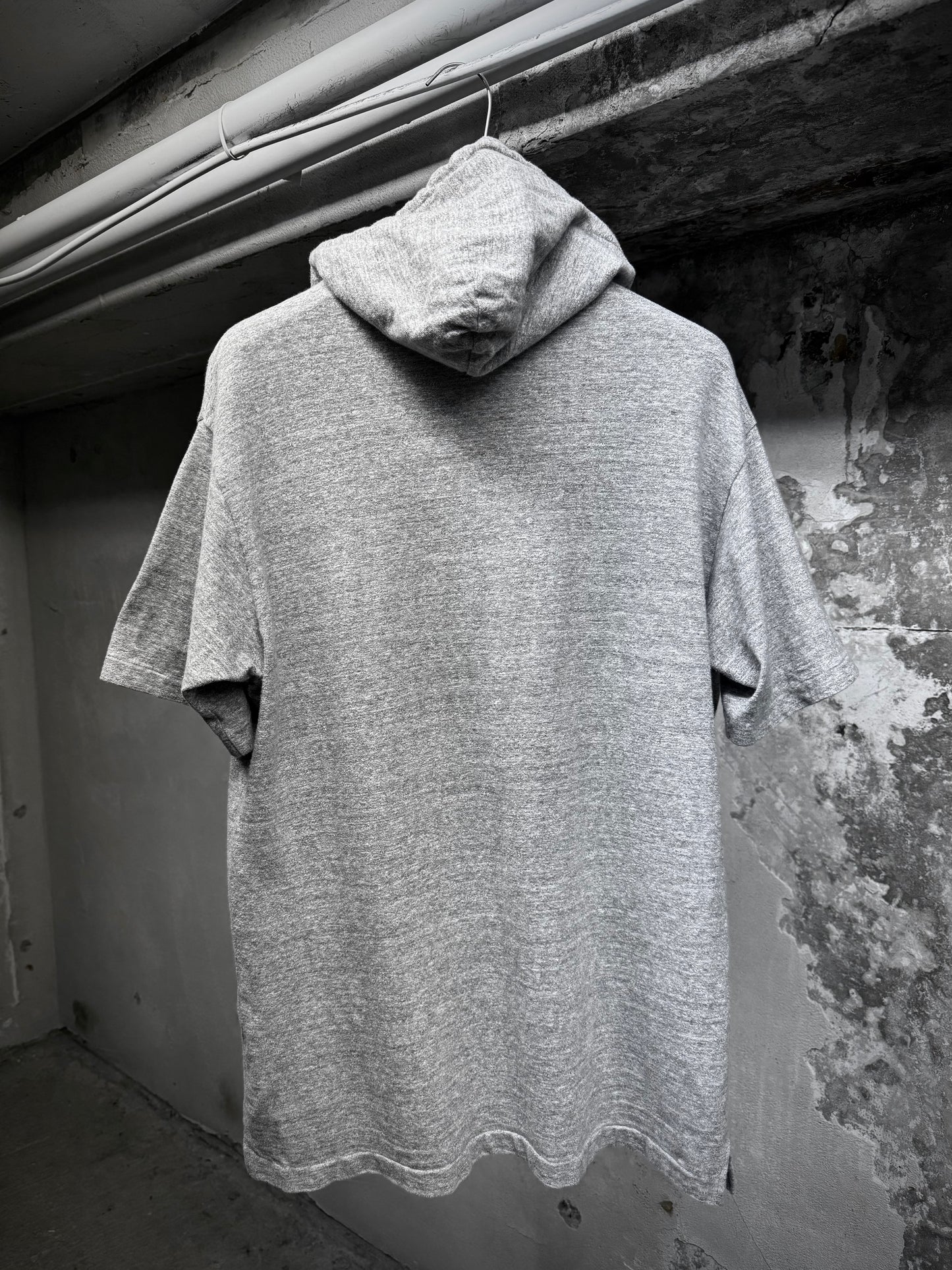 Yohji Yamamoto POUR HOMME 2010s Grey Hooded Henley T-shirt detail | DRIEW GARMENTS