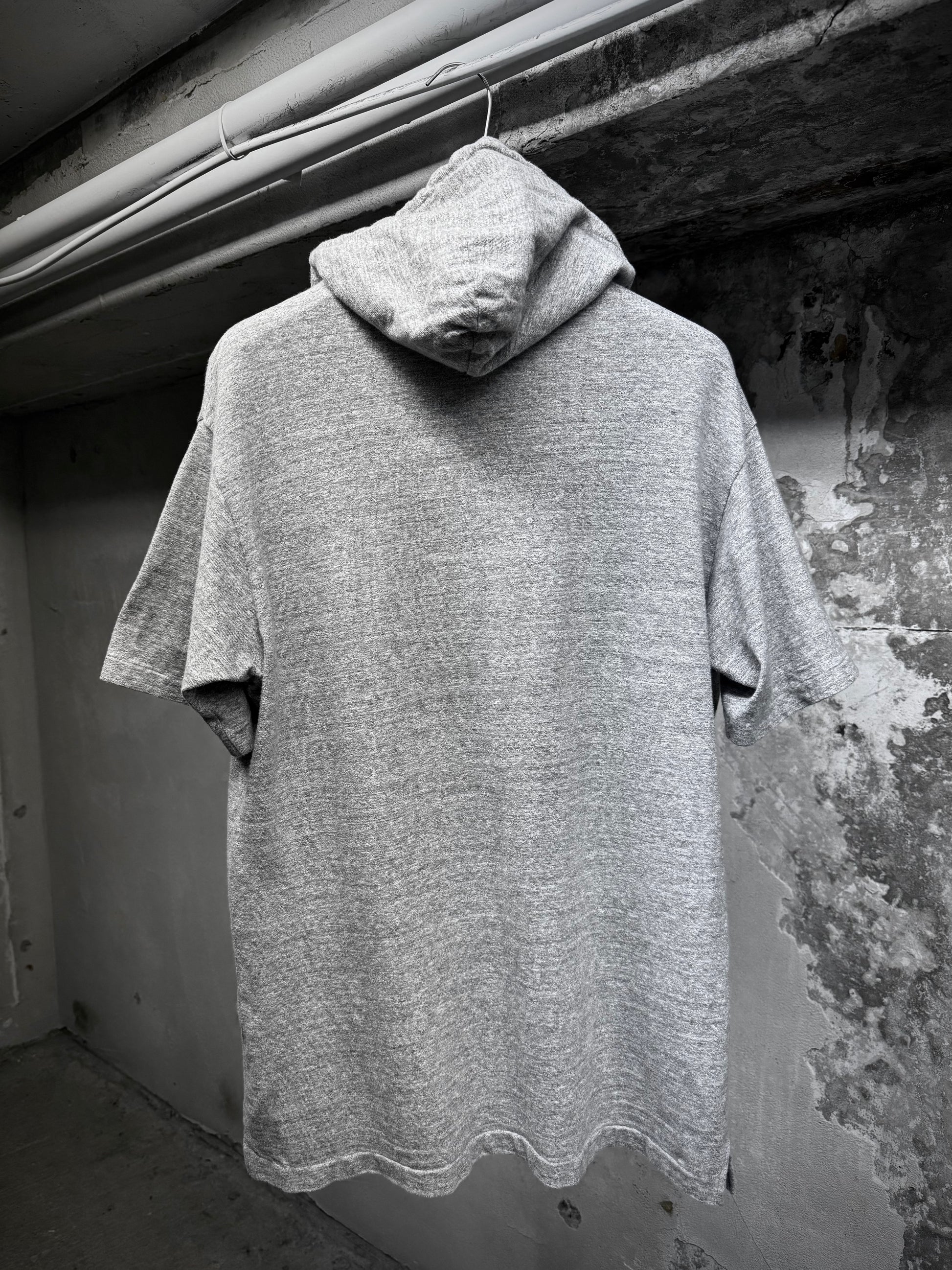 Yohji Yamamoto POUR HOMME 2010s Grey Hooded Henley T-shirt detail | DRIEW GARMENTS
