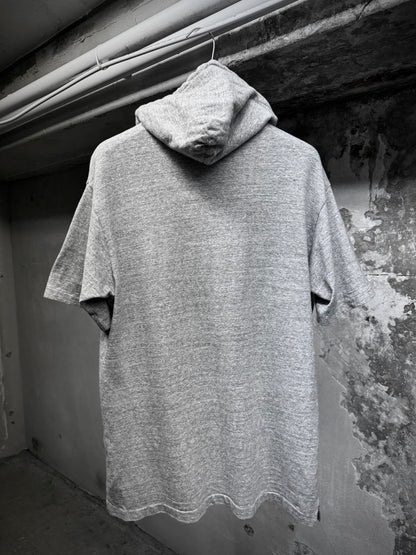 Yohji Yamamoto POUR HOMME 2010s Grey Hooded Henley T-shirt detail | DRIEW GARMENTS