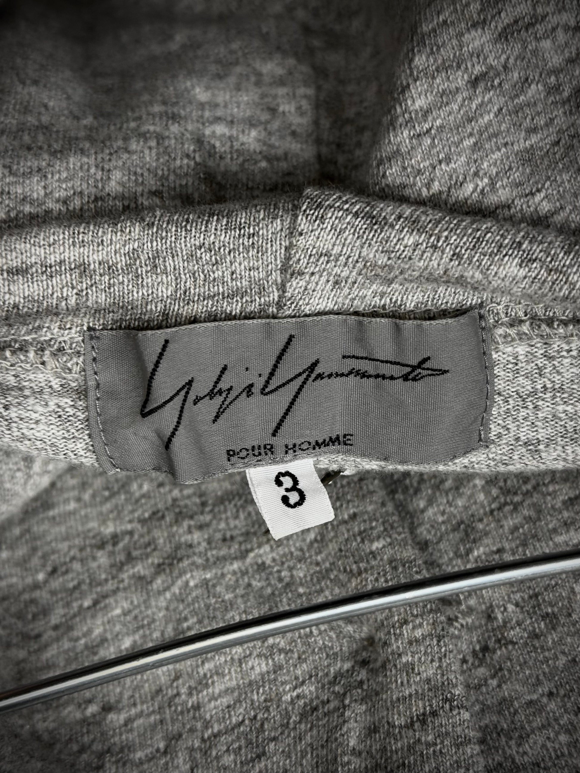 Yohji Yamamoto POUR HOMME 2010s Grey Hooded Henley T-shirt detail | DRIEW GARMENTS