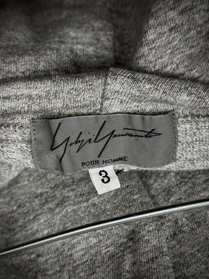Yohji Yamamoto POUR HOMME 2010s Grey Hooded Henley T-shirt detail | DRIEW GARMENTS
