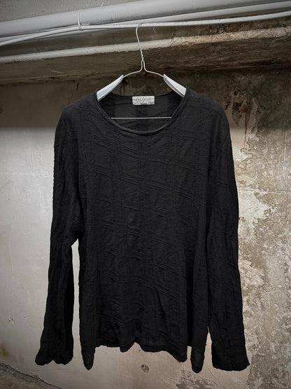 Yohji Yamamoto POUR HOMME AW17 Semi-Sheer Cotton Wool Crosshatch Long-sleeves | Archive Fashion Toronto