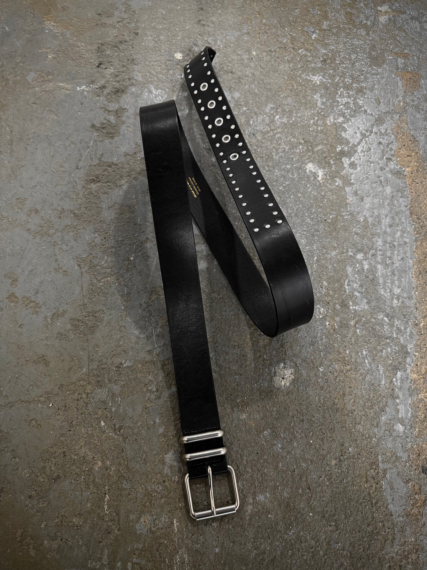 Dries Van Noten AW20 Studded Metal Leather Belt | Archive Fashion Toronto