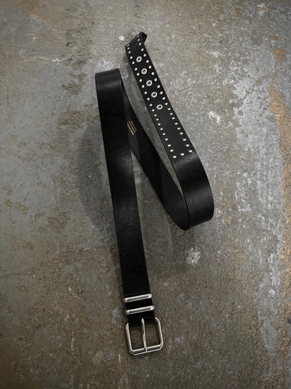 Dries Van Noten AW20 Studded Metal Leather Belt | Archive Fashion Toronto