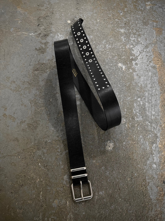 Dries Van Noten AW20 Studded Metal Leather Belt | Archive Fashion Toronto