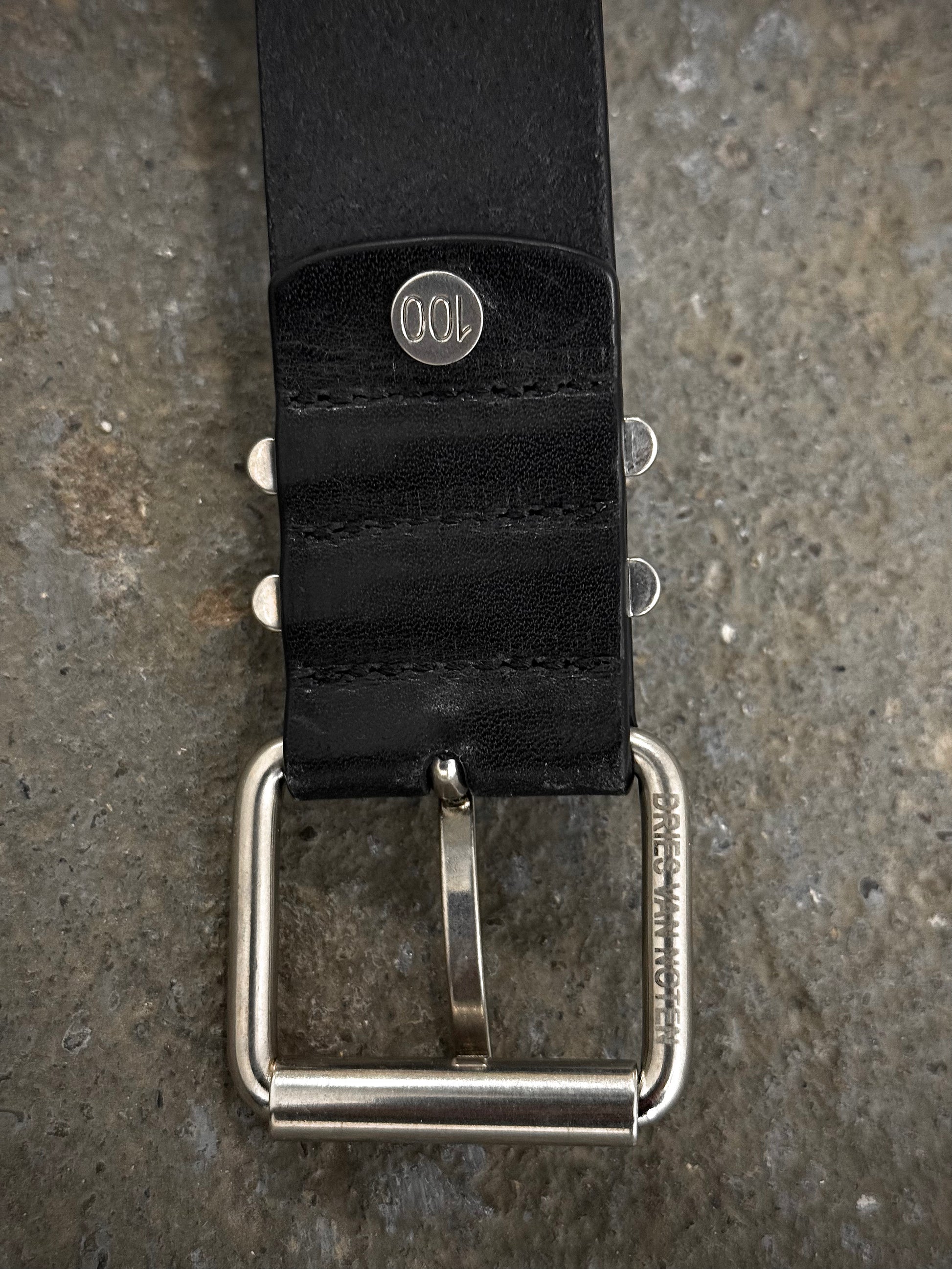 Dries Van Noten AW20 Studded Metal Leather Belt detail | DRIEW GARMENTS