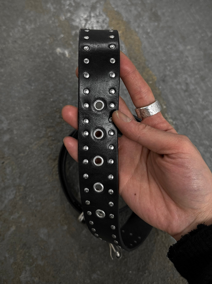 Dries Van Noten AW20 Studded Metal Leather Belt detail | DRIEW GARMENTS