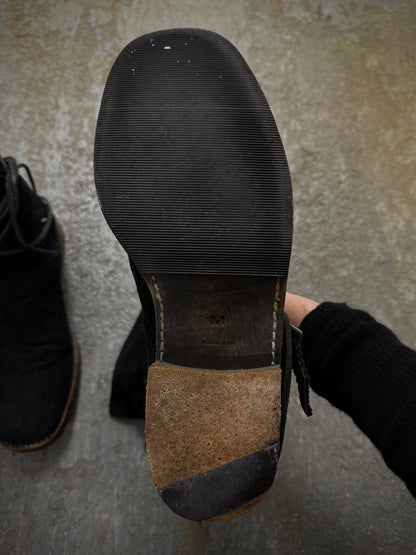 Undercover AW05 “Arts & Crafts” Corduroy Drawstring Side Zip Engineer Boots detail | DRIEW GARMENTS