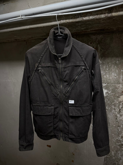 Undercover SS11 "UNDERMAN" Light Grey Herringbone Military Shirt Jacket | Archive Fashion Toronto