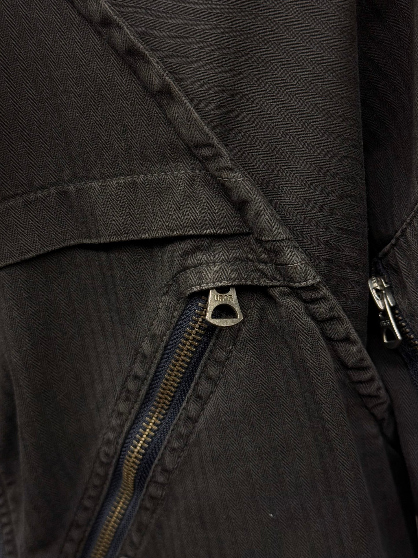 Undercover SS11 "UNDERMAN" Light Grey Herringbone Military Shirt Jacket detail | DRIEW GARMENTS