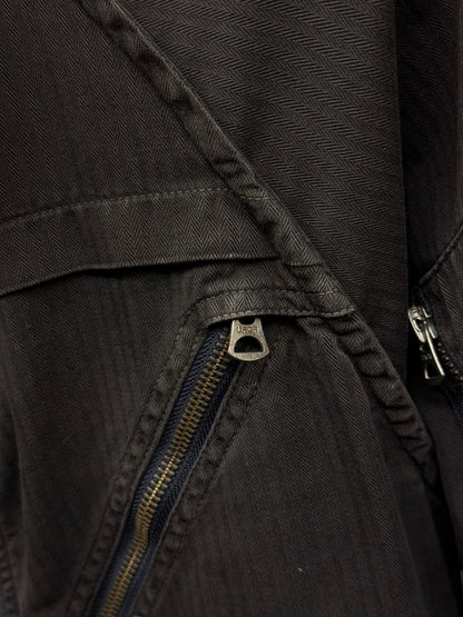 Undercover SS11 "UNDERMAN" Light Grey Herringbone Military Shirt Jacket detail | DRIEW GARMENTS