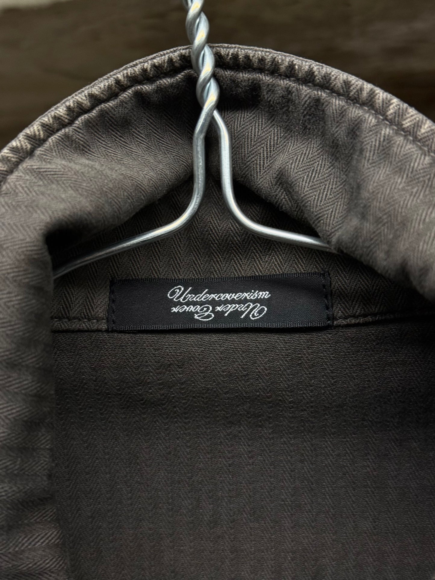 UNDERCOVER SS11 "UNDERMAN" Light Grey Herringbone Military Shirt Jacket