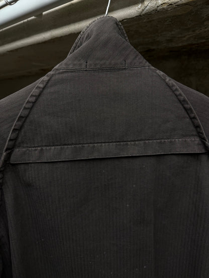 Undercover SS11 "UNDERMAN" Light Grey Herringbone Military Shirt Jacket detail | DRIEW GARMENTS