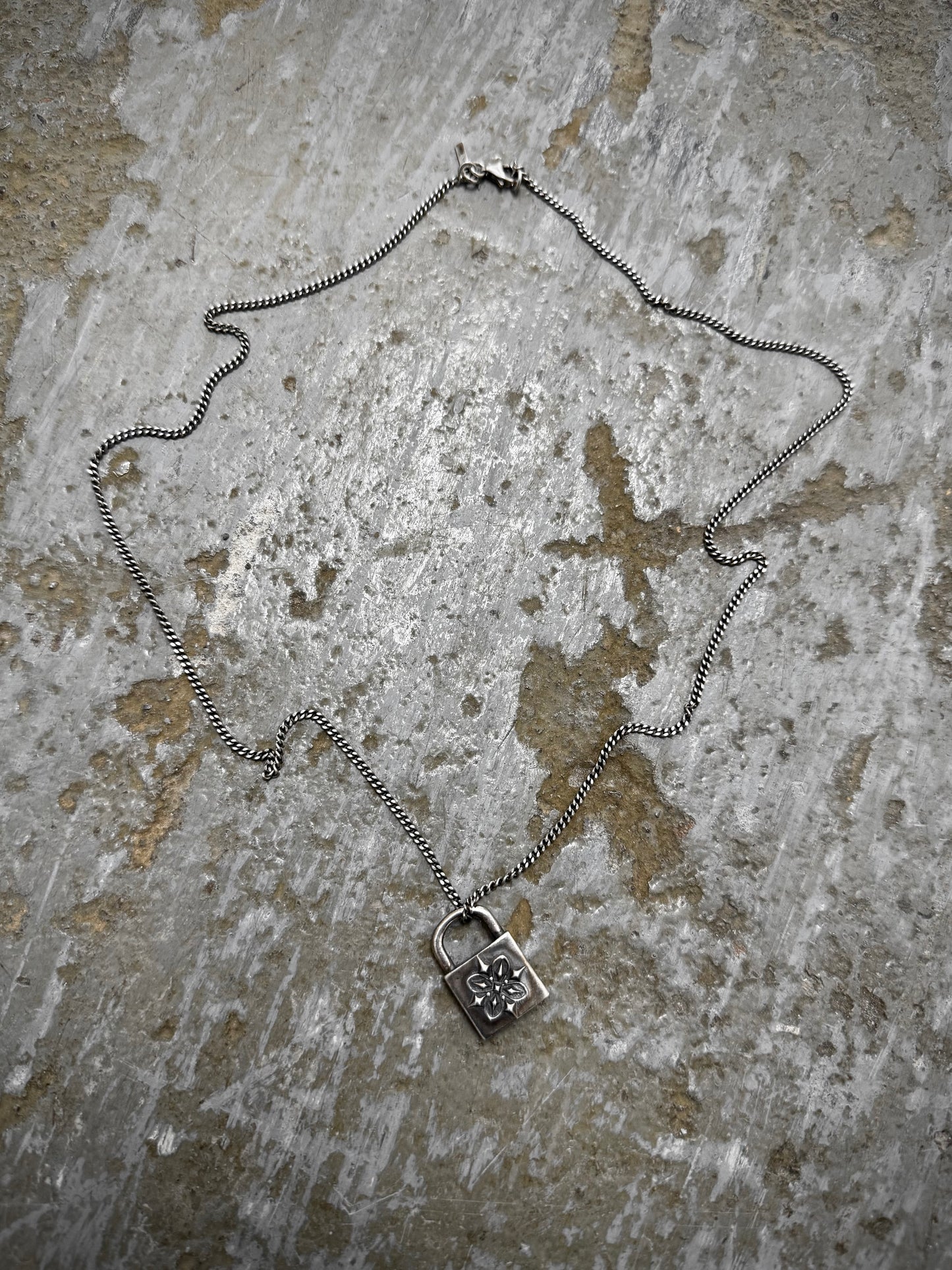 Emanuele Bicocchi .925 Silver Padlock Pendant Chain Necklace detail | DRIEW GARMENTS