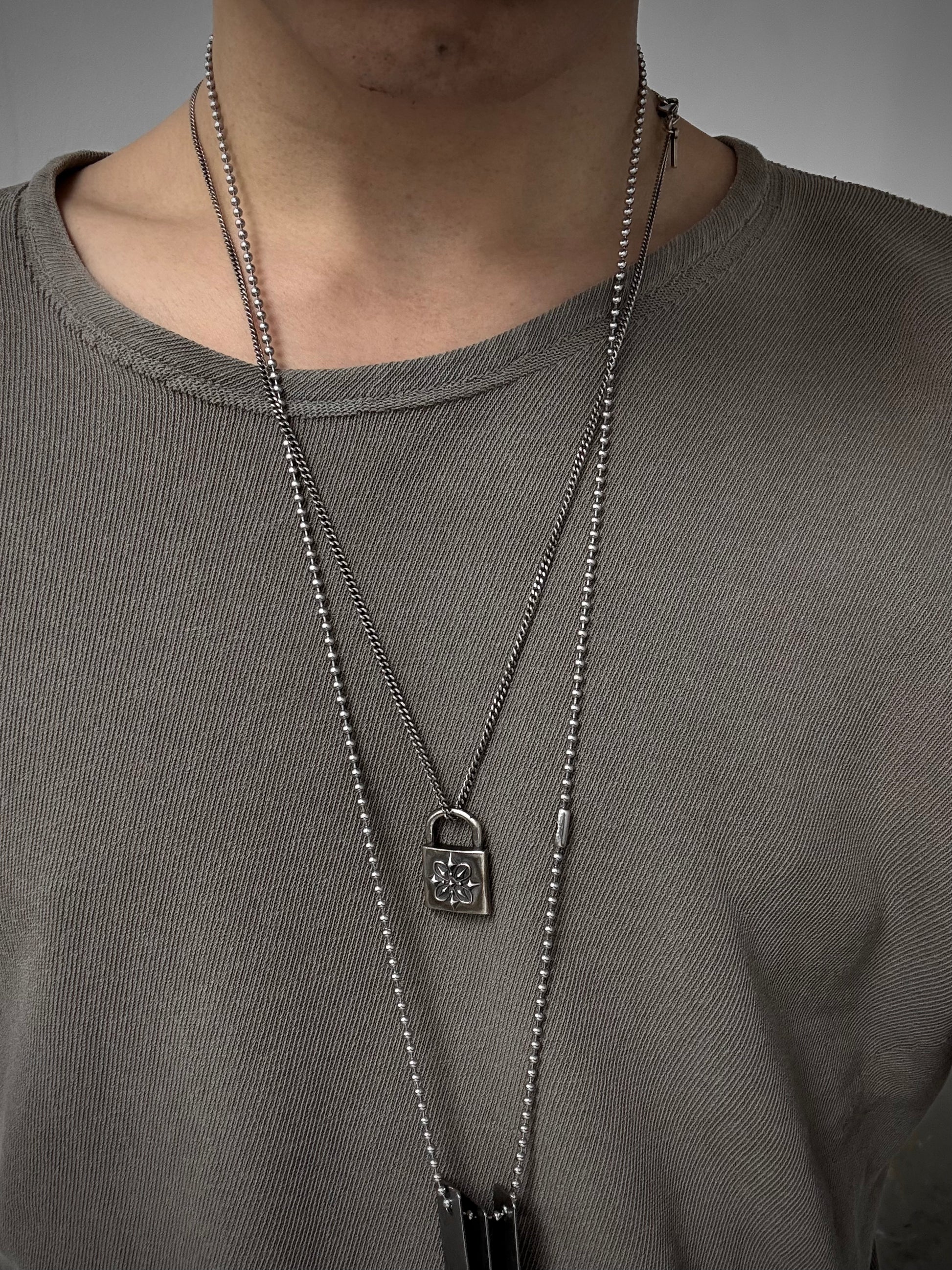 Emanuele Bicocchi .925 Silver Padlock Pendant Chain Necklace detail | DRIEW GARMENTS