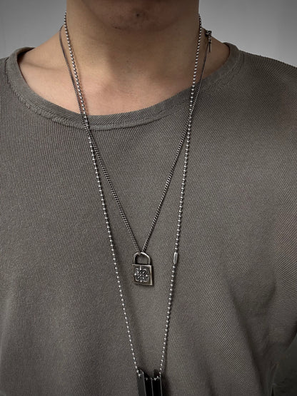 Emanuele Bicocchi .925 Silver Padlock Pendant Chain Necklace detail | DRIEW GARMENTS