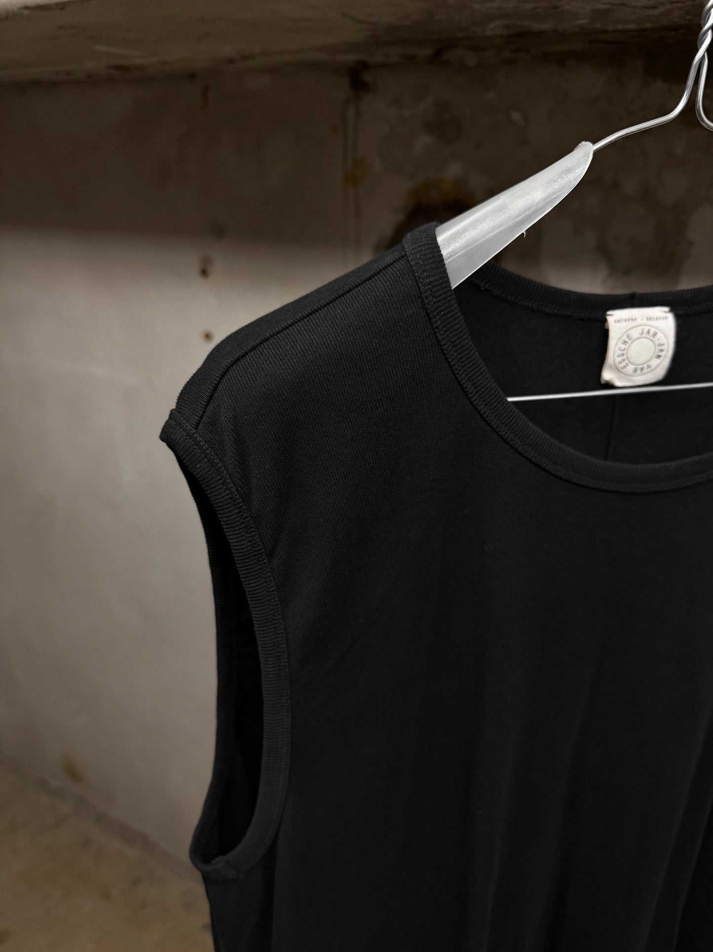 Jan-Jan Van Essche Washi Cotton Rib Knit Oversized Tank Top detail | DRIEW GARMENTS