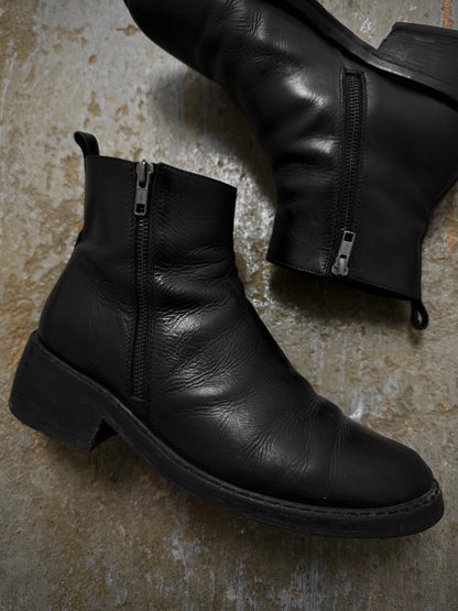 Ann Demeulemeester AW20 Dual Side Zipper Cow Leather Boots detail | DRIEW GARMENTS
