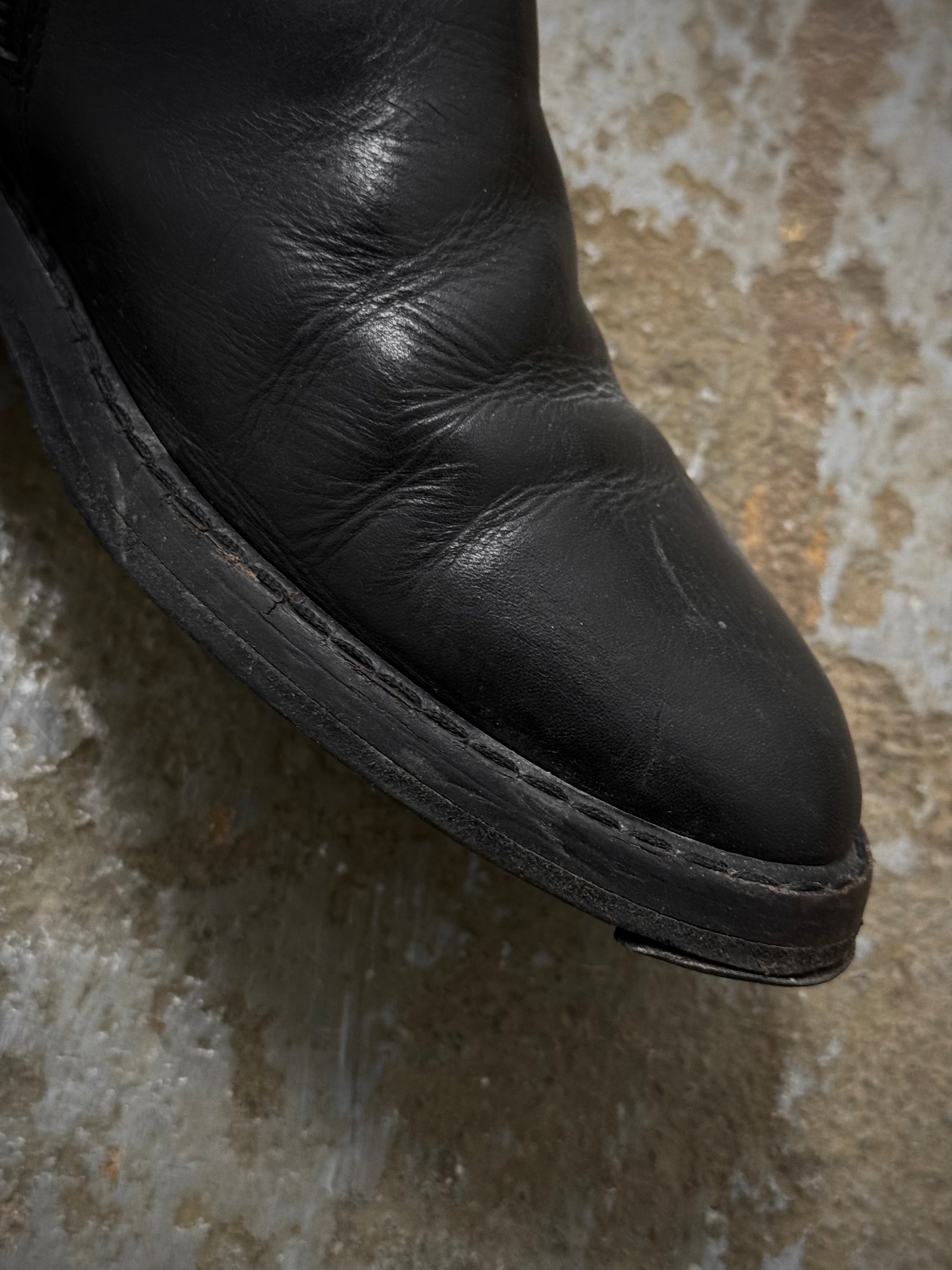 Ann Demeulemeester AW20 Dual Side Zipper Cow Leather Boots detail | DRIEW GARMENTS