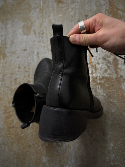 Ann Demeulemeester AW20 Dual Side Zipper Cow Leather Boots detail | DRIEW GARMENTS