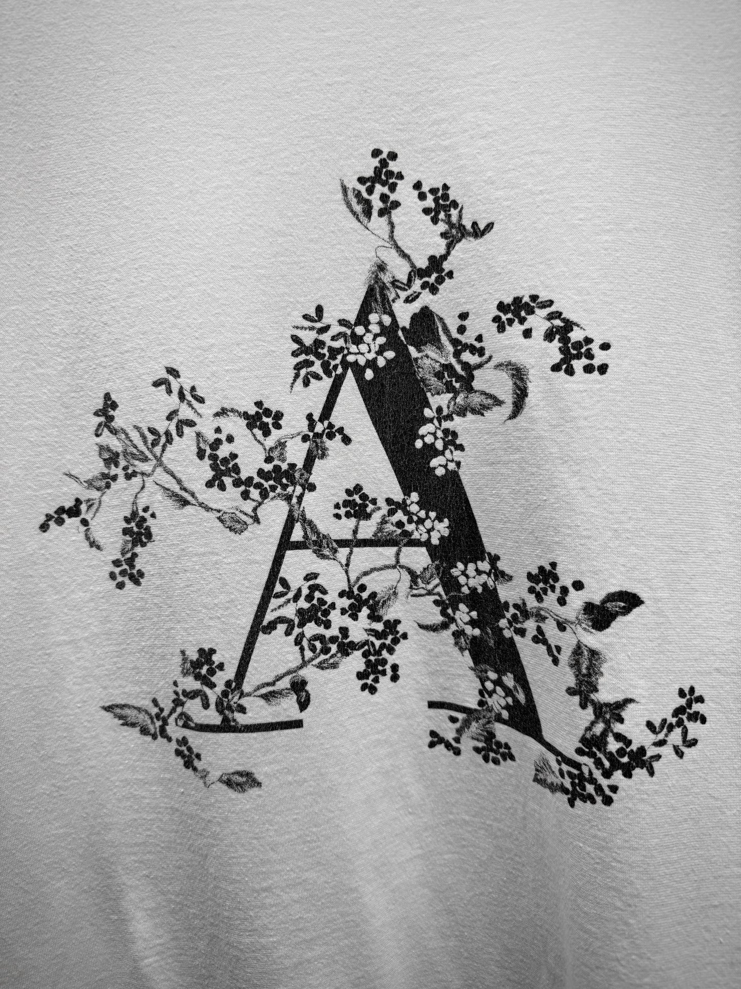 Ann Demeulemeester SS18 Floral "A" White Floral Graphic T-shirt