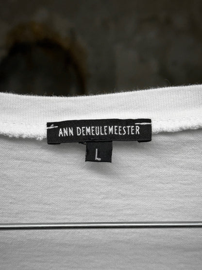 Ann Demeulemeester SS18 Floral "A" White Floral Graphic T-shirt