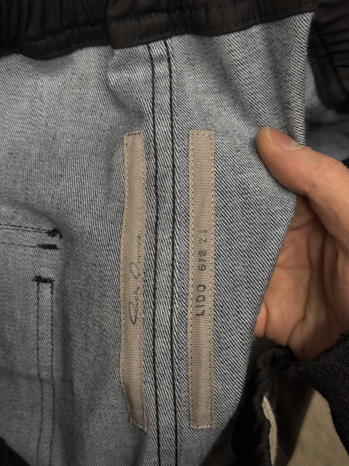 Rick Owens SS24 "LIDO" Coated Linen Bauhaus Zip Cargo Pants