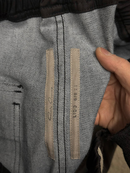 Rick Owens SS24 "LIDO" Coated Linen Bauhaus Zip Cargo Pants