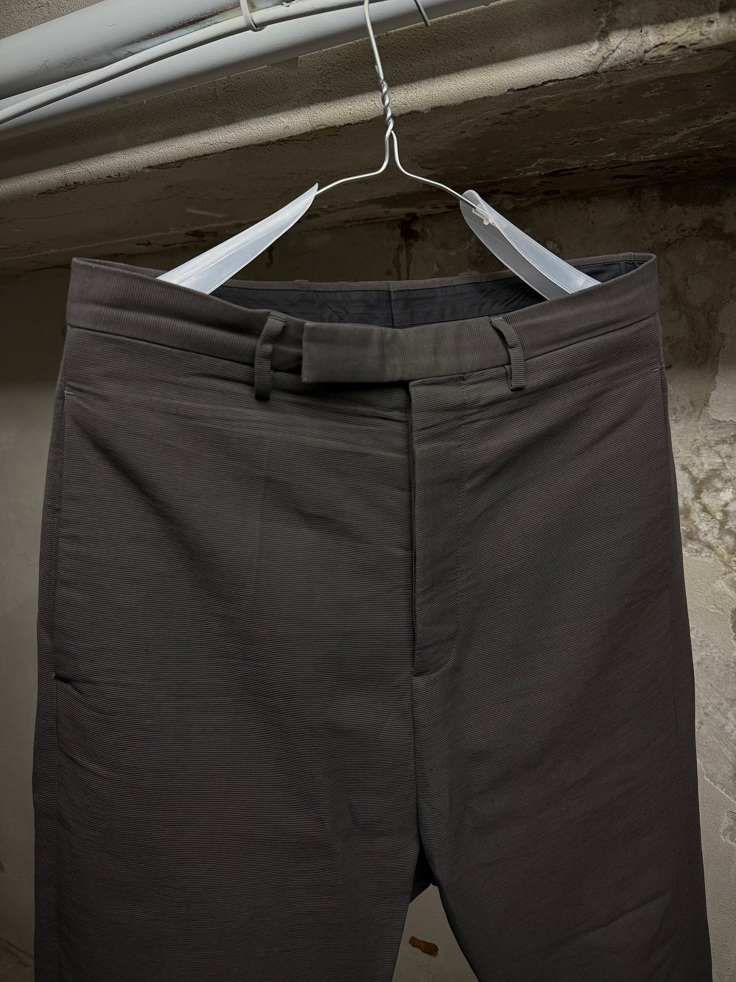 Rick Owens SS18 "DIRT" DARK DUST Striped Drop-crotch Sarouel Pants