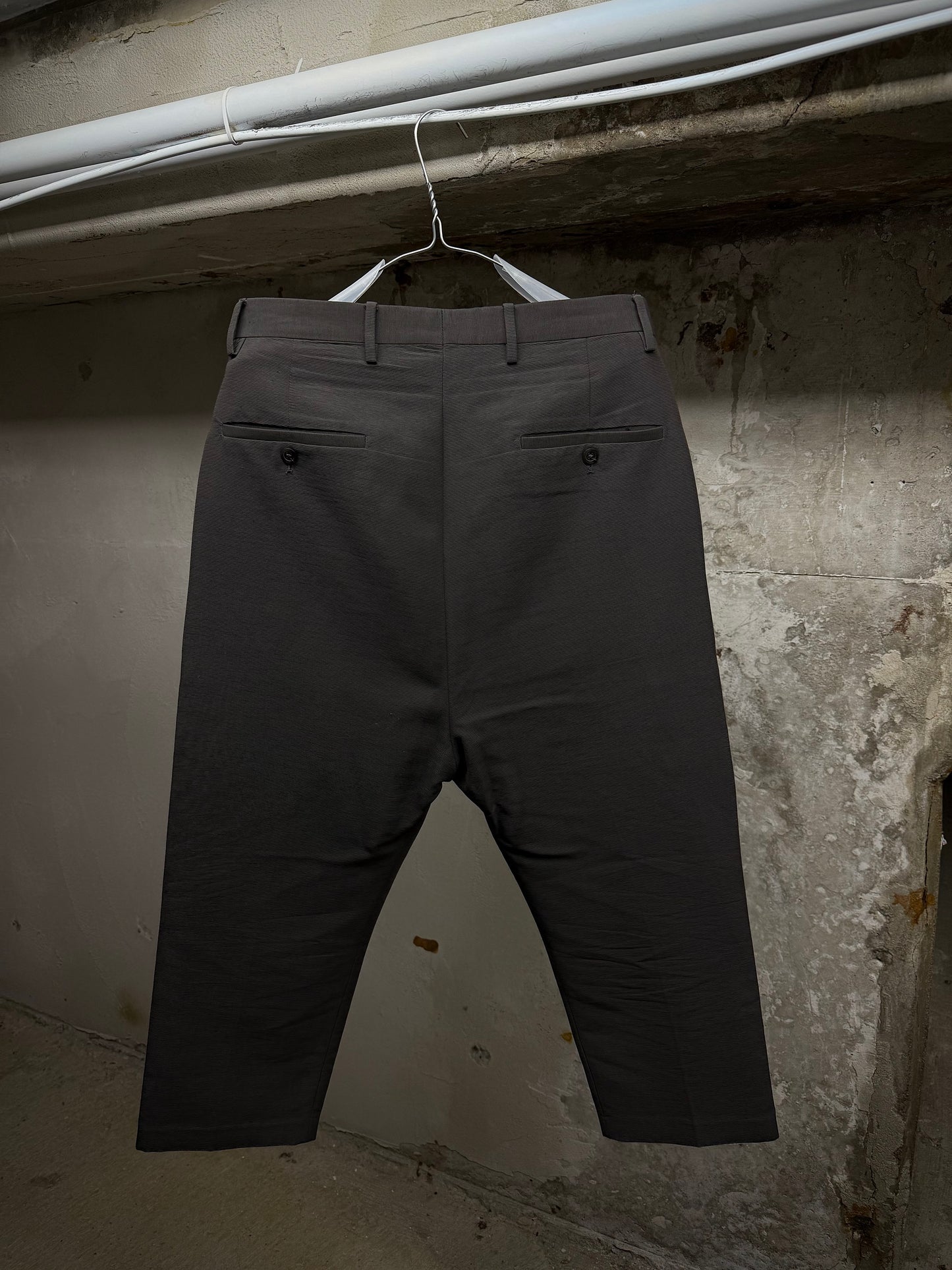 Rick Owens SS18 "DIRT" DARK DUST Striped Drop-crotch Sarouel Pants
