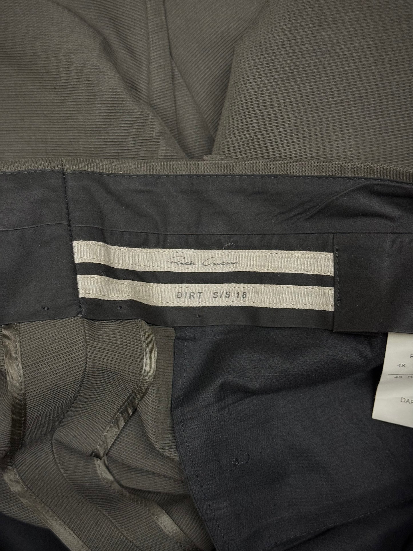 Rick Owens SS18 "DIRT" DARK DUST Striped Drop-crotch Sarouel Pants