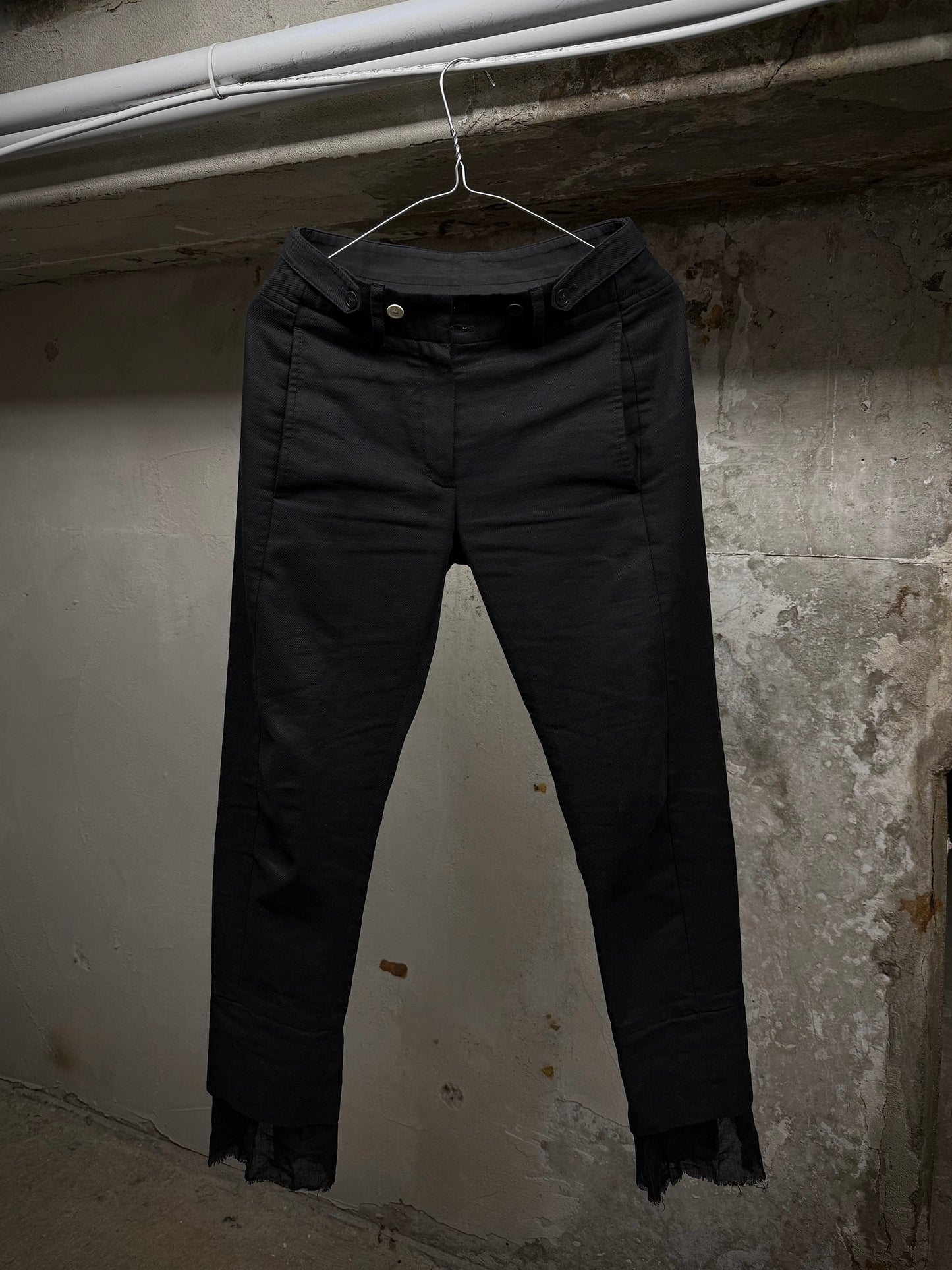 Ann Demeulemeester 2010s Button Adjustor Split Hem Pants
