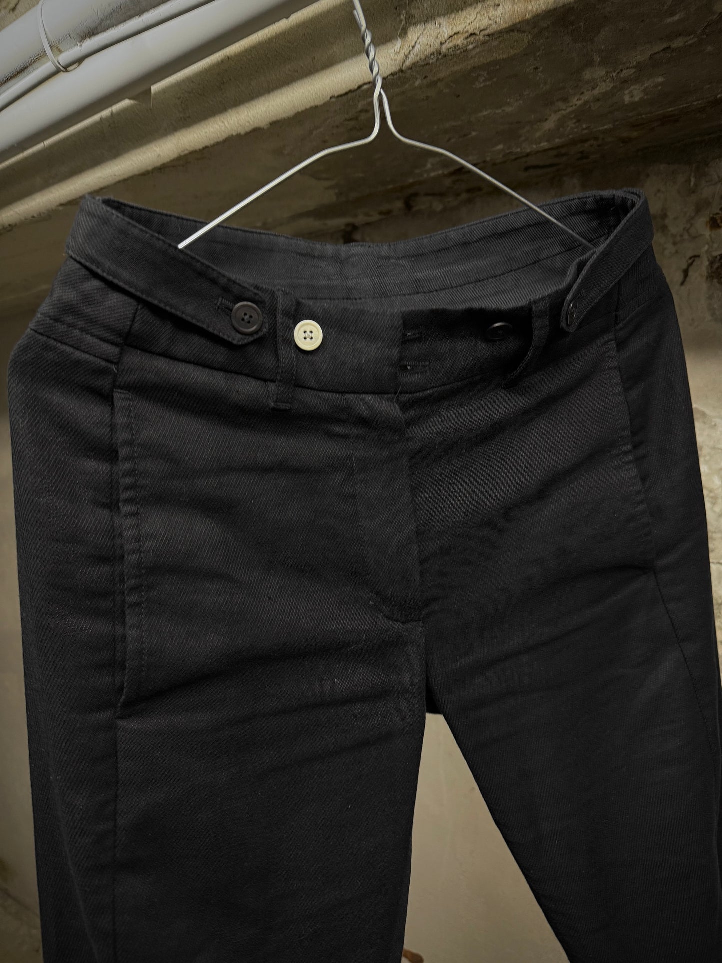 Ann Demeulemeester 2010s Button Adjustor Split Hem Pants