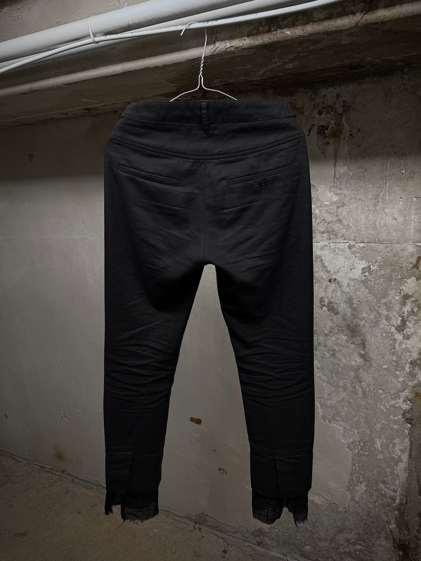 Ann Demeulemeester 2010s Button Adjustor Split Hem Pants