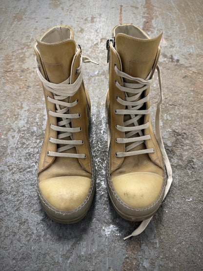 Rick Owens SS23 “EDFU” Transparent Leather High Top Ramones Sneakers