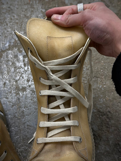 Rick Owens SS23 “EDFU” Transparent Leather High Top Ramones Sneakers